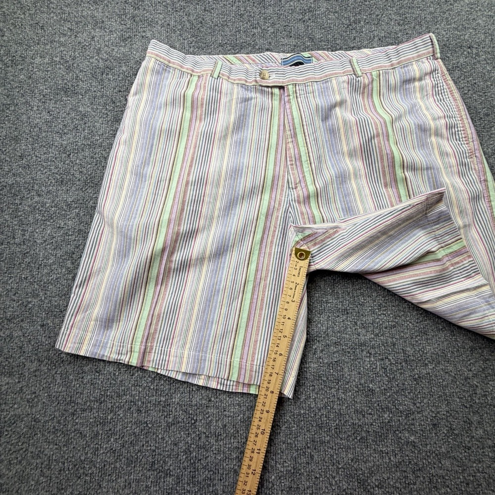 Peter Millar Mens Colorful Striped Cotton Shorts Size 40 Pockets Multicolor - Picture 2 of 8